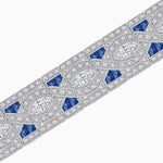 Load image into Gallery viewer, Art Deco Style Diamond and Gemstone Wave Pattern Bracelet - Shahin Jewelry