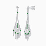 Load image into Gallery viewer, Art Deco Style Diamond and Sapphire Dangle Earrings - Shahin Jewelry