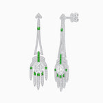 Load image into Gallery viewer, Art Deco Style Diamond and Sapphire Dangle Earrings - Shahin Jewelry