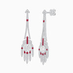 Load image into Gallery viewer, Art Deco Style Diamond and Sapphire Dangle Earrings - Shahin Jewelry