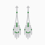 Load image into Gallery viewer, Art Deco Style Diamond and Sapphire Dangle Earrings - Shahin Jewelry