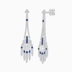 Load image into Gallery viewer, Art Deco Style Diamond and Sapphire Dangle Earrings - Shahin Jewelry