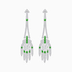 Load image into Gallery viewer, Art Deco Style Diamond and Sapphire Dangle Earrings - Shahin Jewelry