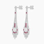 Load image into Gallery viewer, Art Deco Style Diamond and Sapphire Dangle Earrings - Shahin Jewelry