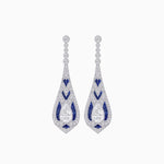 Load image into Gallery viewer, Art Deco Style Diamond and Sapphire Pear Shaped Drop Earrings - Shahin Jewelry