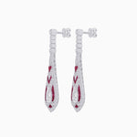 Load image into Gallery viewer, Art Deco Style Diamond and Sapphire Pear Shaped Drop Earrings - Shahin Jewelry