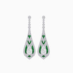 Load image into Gallery viewer, Art Deco Style Diamond and Sapphire Pear Shaped Drop Earrings - Shahin Jewelry