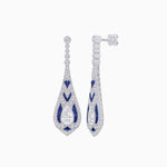Load image into Gallery viewer, Art Deco Style Diamond and Sapphire Pear Shaped Drop Earrings - Shahin Jewelry