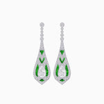 Load image into Gallery viewer, Art Deco Style Diamond and Sapphire Pear Shaped Drop Earrings - Shahin Jewelry