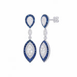 Load image into Gallery viewer, Art deco Style Double Drop Marquise Earrings with Diamond - Shahin Jewelry