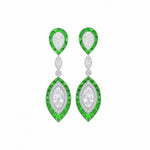 Load image into Gallery viewer, Art deco Style Double Drop Marquise Earrings with Diamond - Shahin Jewelry