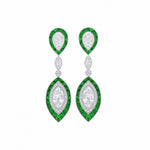 Load image into Gallery viewer, Art deco Style Double Drop Marquise Earrings with Diamond - Shahin Jewelry