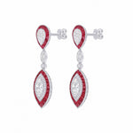 Load image into Gallery viewer, Art deco Style Double Drop Marquise Earrings with Diamond - Shahin Jewelry