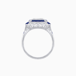 Load image into Gallery viewer, Art Deco Style Double Halo Asscher Cut Ring with Customizable French - Cut Gemstone (Mounting) - Shahin Jewelry
