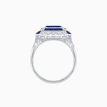 Load image into Gallery viewer, Art Deco Style Double Halo Asscher Cut Ring with Customizable French-Cut Gemstone (Mounting) - Shahin Jewelry