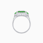 Load image into Gallery viewer, Art Deco Style Double Halo Asscher Cut Ring with Customizable French - Cut Gemstone (Mounting) - Shahin Jewelry