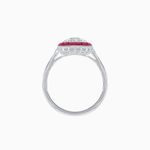 Load image into Gallery viewer, Art Deco Style Double Halo Ring Mounting with Emerald Cut Center Stone and Calibre-Cut Gemstone Halo - Shahin Jewelry