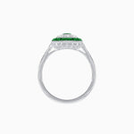 Load image into Gallery viewer, Art Deco Style Double Halo Ring Mounting with Emerald Cut Center Stone and Calibre-Cut Gemstone Halo - Shahin Jewelry