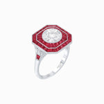 Load image into Gallery viewer, Art Deco Style Double Halo Ring with Diamond - Shahin Jewelry