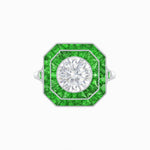Load image into Gallery viewer, Art Deco Style Double Halo Ring with Diamond - Shahin Jewelry