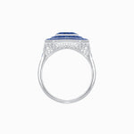 Load image into Gallery viewer, Art Deco Style Double Halo Ring with Gemstone - Shahin Jewelry