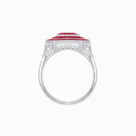 Load image into Gallery viewer, Art Deco Style Double Halo Ring with Gemstone - Shahin Jewelry