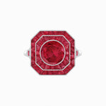 Load image into Gallery viewer, Art Deco Style Double Halo Ring with Gemstone - Shahin Jewelry