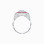 Load image into Gallery viewer, Art Deco Style Double Halo Ring with Gemstone - Shahin Jewelry