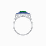 Load image into Gallery viewer, Art Deco Style Double Halo Ring with Gemstone - Shahin Jewelry