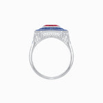 Load image into Gallery viewer, Art Deco Style Double Halo Ring with Gemstone - Shahin Jewelry