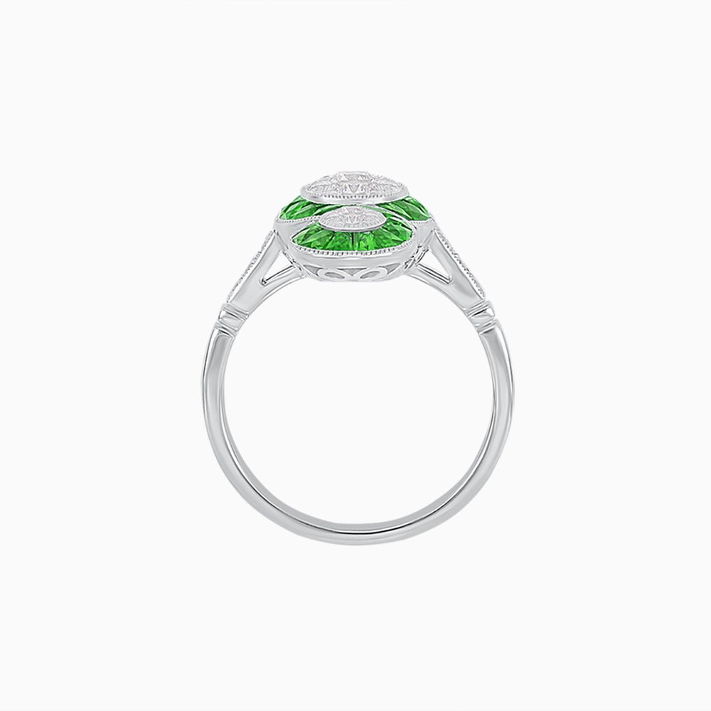 Art Deco Style Dress Ring With Illusion - Shahin Jewelry