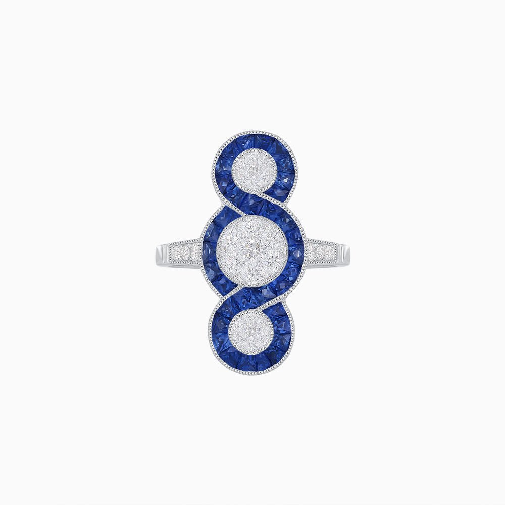 Art Deco Style Dress Ring With Illusion - Shahin Jewelry
