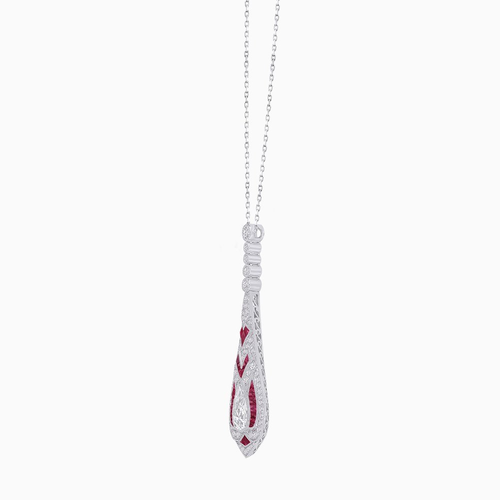 Art Deco Style Drop Pendant - Shahin Jewelry