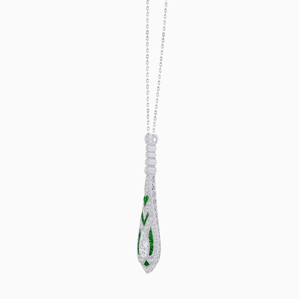 Art Deco Style Drop Pendant - Shahin Jewelry