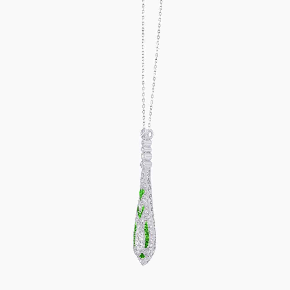 Art Deco Style Drop Pendant - Shahin Jewelry