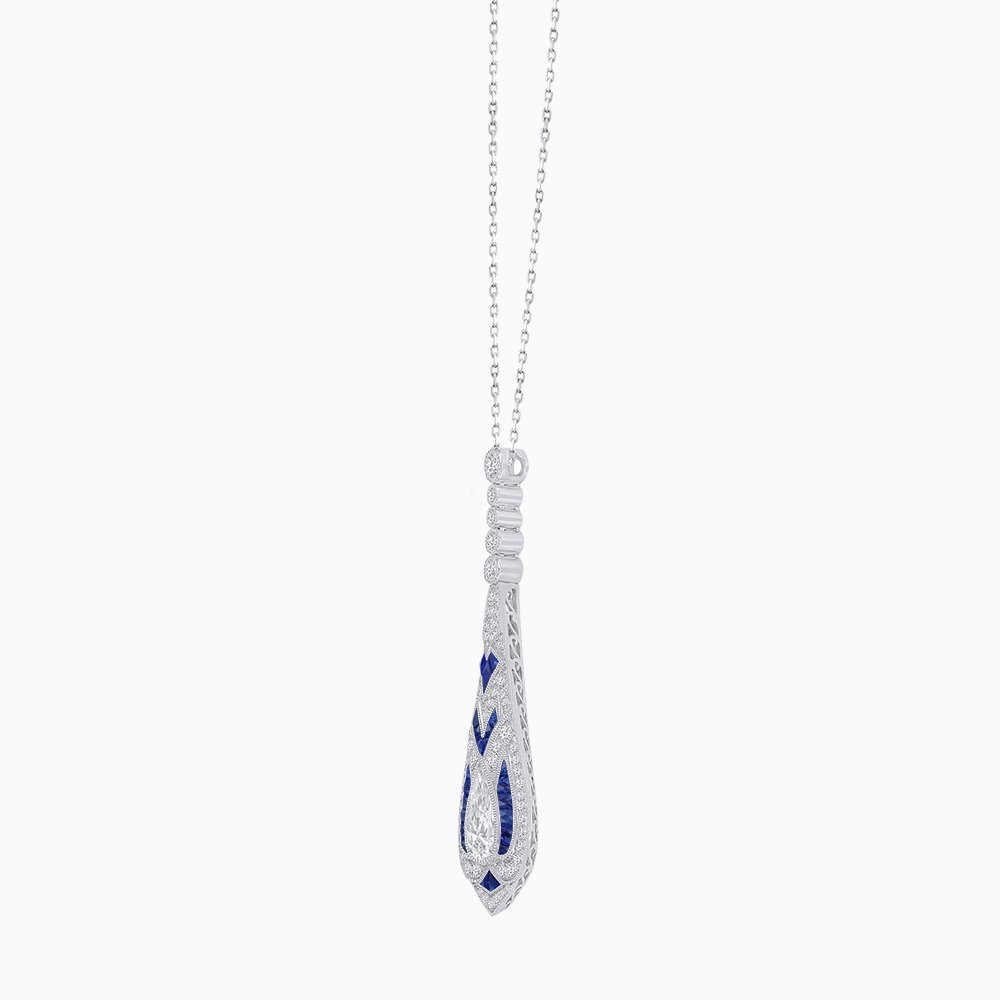 Art Deco Style Drop Pendant - Shahin Jewelry