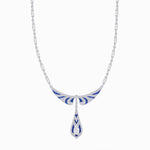 Load image into Gallery viewer, Art Deco Style Drop Sapphire & Diamond Necklace - Shahin Jewelry