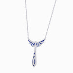 Load image into Gallery viewer, Art Deco Style Drop Sapphire & Diamond Necklace - Shahin Jewelry