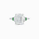 Load image into Gallery viewer, Art Deco Style Emerald Cut Center Stone Ring Mounting with French Cut Accents - Shahin Jewelry
