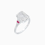 Load image into Gallery viewer, Art Deco Style Emerald Cut Center Stone Ring Mounting with French Cut Accents - Shahin Jewelry
