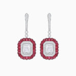 Load image into Gallery viewer, Art Deco Style Emerald Cut Diamond Earrings - Shahin Jewelry