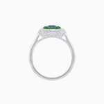 Load image into Gallery viewer, Art Deco Style Emerald Cut Double Halo (French Cut Gemstone and Baguette Halo) Mounting Ring - Shahin Jewelry