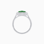 Load image into Gallery viewer, Art Deco Style Emerald Cut Double Halo (French Cut Gemstone and Baguette Halo) Mounting Ring - Shahin Jewelry