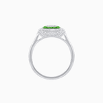 Load image into Gallery viewer, Art Deco Style Emerald Cut Double Halo (French Cut Gemstone and Baguette Halo) Mounting Ring - Shahin Jewelry