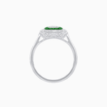 Load image into Gallery viewer, Art Deco Style Emerald Cut Double Halo (French Cut Gemstone and Baguette Halo) Mounting Ring - Shahin Jewelry