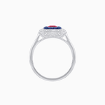 Load image into Gallery viewer, Art Deco Style Emerald Cut Double Halo (French Cut Gemstone and Baguette Halo) Mounting Ring - Shahin Jewelry