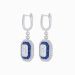Load image into Gallery viewer, Art Deco Style Emerald Cut Earrings with Diamonds - Shahin Jewelry