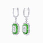 Load image into Gallery viewer, Art Deco Style Emerald Cut Earrings with Diamonds - Shahin Jewelry