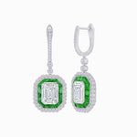 Load image into Gallery viewer, Art Deco Style Emerald Cut Earrings with Diamonds - Shahin Jewelry