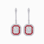 Load image into Gallery viewer, Art Deco Style Emerald Cut Earrings with Diamonds - Shahin Jewelry